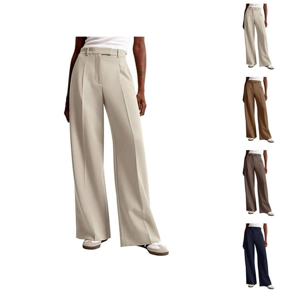 Womens Casual Pants Wide Leg Pants Woman Women's Casual Pants Wide Leg High Waisted Work Business Casual Pants with Pockets for Everyday Wear
