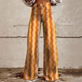 thumbnail image 1 of Women's Casual Pants Wide Leg Pants Women'S High Waisted Flower Patterned Pants Lightweight And Loose Casual Colorful Pants Heavyweight Pants,Orange Women's Casual Pants L, 1 of 4
