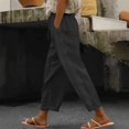 thumbnail image 1 of Women's Casual Pants Women High Waist Pants Pants With Pockets Wide Leg Cropped Pants For Women,Black Women's Casual Pants XXL, 1 of 7