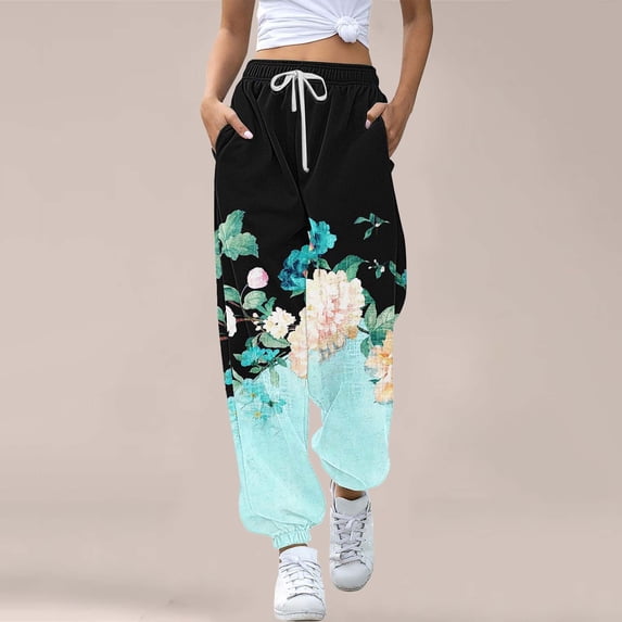 Women's Casual Pants Women'S Bottom Sweatpants Joggers Pants Workout High Waisted Yoga Pants With Pockets,Blue Women's Casual Pants M