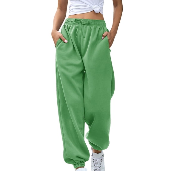 Women's Casual Pants Women'S Bottom Sweatpants Joggers Pants Workout High Waisted Yoga Pants With Pockets,Green Women's Casual Pants XL