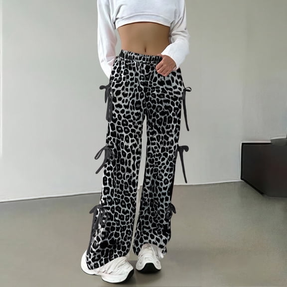 Women's Casual Pants Women'S Jogging Bottoms With Bow And Wide Leg Elastic Waistband Sweat Baggy Trousers With Pocket Country Trousers For Women,Gray Women's Casual Pants L