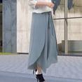 thumbnail image 1 of Women's Casual Pants Women'S Lace Up Chiffon Trousers Elastic Waist Casual Loose Wide Leg Skirt Casual Pants,Blue Women's Casual Pants XL, 1 of 4