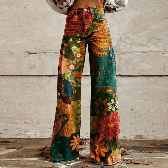 Women's Casual Pants Women'S Loose Fashion Plus Size Printed Casual Pants,Black Women's Casual Pants L