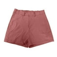 thumbnail image 1 of Women's Casual Pants Women Stretch Twill Shorts Summer Casual Shorts Pull On Chino Shorts Elastic Waist Stretchy Denim Shorts,Brown Women's Casual Pants XXXXL, 1 of 4