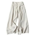 thumbnail image 1 of Women's Casual Pants Women Wide Leg Pants Women's Solid Summer Cotton And Linen High Waist Thin Casual Loose Wide Leg Pants, 1 of 2