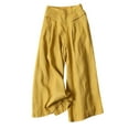 thumbnail image 1 of Women's Casual Pants Women Wide Leg Pants Women's Solid Summer Cotton And Linen High Waist Thin Casual Loose Wide Leg Pants, 1 of 2