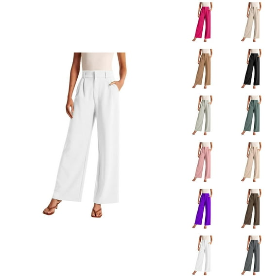 Pants for Women Wide Leg Pants for Women Women's Casual Pants Women Wide Leg Pants for Work Business Casual High Waisted Dress Flowing Trousers