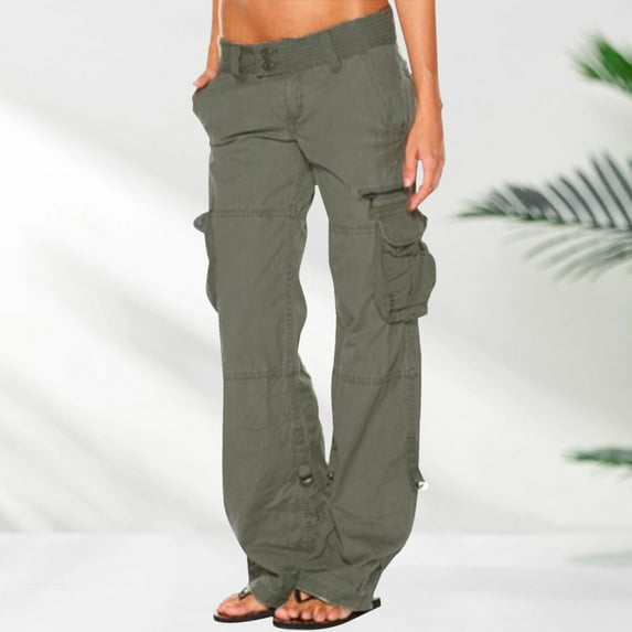 Women's Casual Pants Womens Retro Cargo Pants With Pockets Outdoor Casual Ripstop Camo Construction Multiple Pocket Work Pants,Gray Women's Casual Pants XL