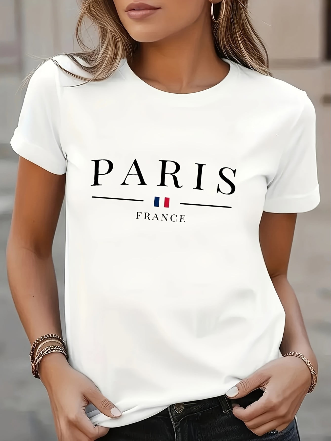 T-Shirt Junior Gaultier - Imprimé Paris - Fille Taille 8 - Blanc - Manches Courtes - Neuf Avec Étiquettes