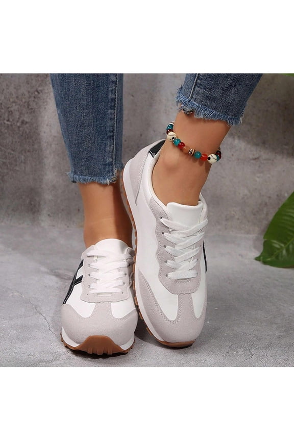 Women's Casual Patchwork Color Block Sneakers For College and Vacation 2026