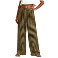 thumbnail image 1 of Women's Casual Plaid Pants With Elastic Waist And Pockets For A Loose Straight Leg Fit, 1 of 7