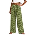 thumbnail image 1 of Women's Casual Plaid Pants With Elastic Waist And Pockets For A Loose Straight Leg Fit, 1 of 7