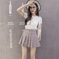 thumbnail image 1 of Women's Casual Plaid Printed Sweet High-Waisted A-line Pleated Zipper Skirt, 1 of 1