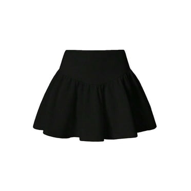 Women's Casual Plain Flared Black Skirts M (6)