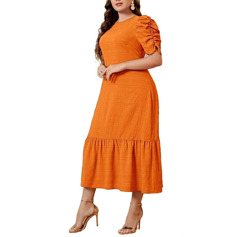 Walmart orange cheap dress