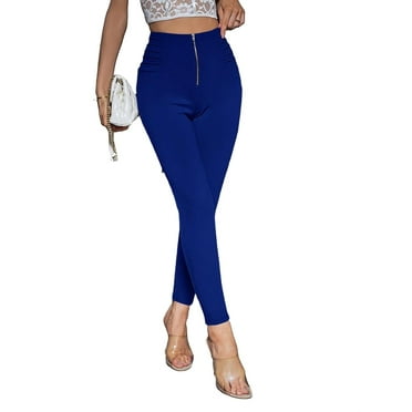 Women's Casual Plain Skinny Royal Blue Pants L (8/10)