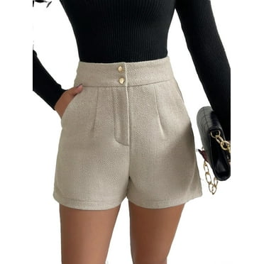 Women's Casual Plain Straight Leg Apricot Shorts L (8/10)