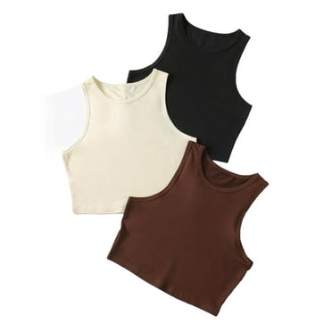 Women's Casual Plain Tank Round Neck Multicolor Tank Tops & Camis XS (2)