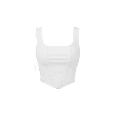 Women's Casual Plain Tank Scoop Neck White Tank Tops & Camis S (4)