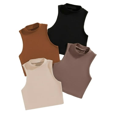 Women's Casual Plain Tank Stand Collar Multicolor Tank Tops & Camis M (6)