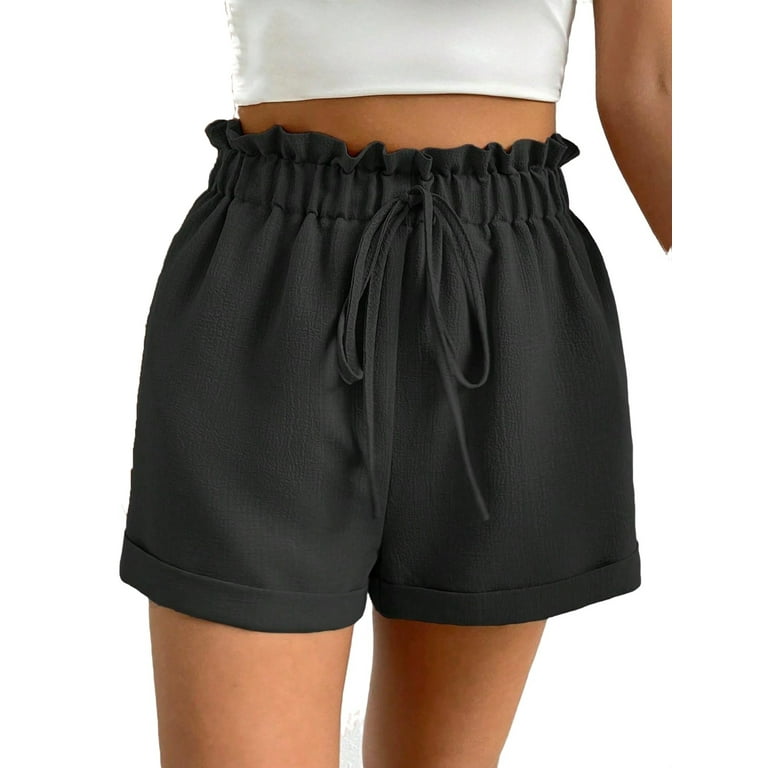 Plain black cheap shorts womens