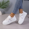 thumbnail image 1 of Women's Casual Platform Shoes, Round Toe Thick Sole Sneakers, Trendy & Comfortable Footwear for Walking, Mall & College White 37, 1 of 6