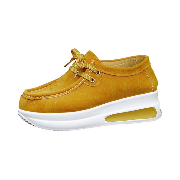 Women's Casual Platform Sneakers with Lace Up Design Breathable Comfort Walking Footwear Slip Sole for Daily Use