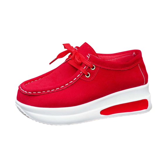 Women's Casual Platform Sneakers with Lace Up Design Breathable Comfort Walking Footwear Slip Sole for Daily Use