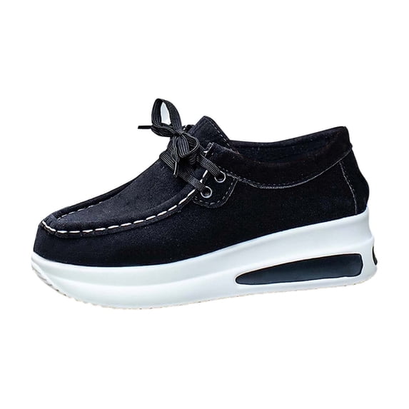 Women's Casual Platform Sneakers with Lace Up Design Breathable Comfort Walking Footwear Slip Sole for Daily Use