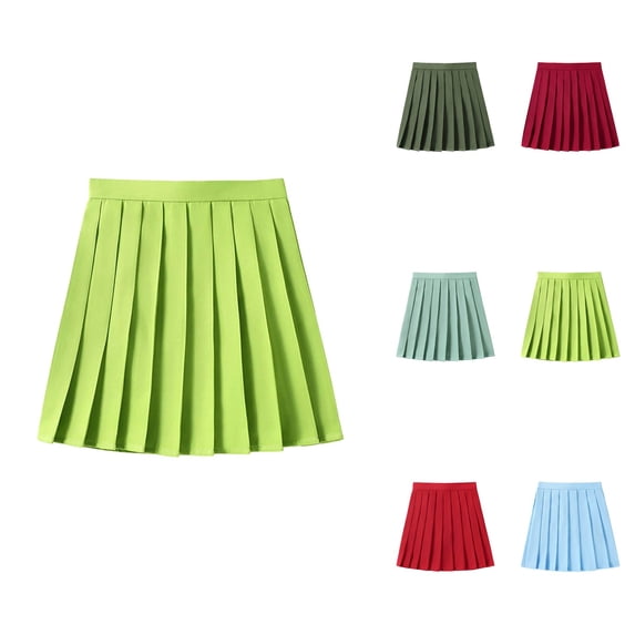 Women's Casual Pleated A-Line Mini Skirt, Versatile for Daily Wear, Work, Study, Party, Evening, Dance, with Contrast Color Design