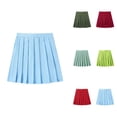 thumbnail image 1 of Women's Casual Pleated A-Line Mini Skirt, Versatile for Daily Wear, Work, Study, Party, Evening, Dance, with Contrast Color Design, 1 of 3