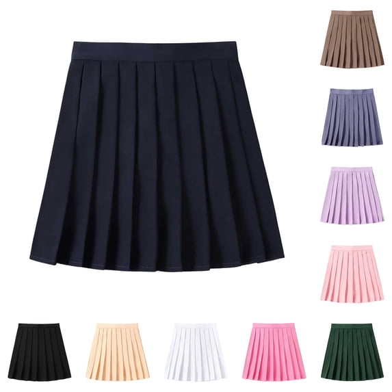 Women's Casual Pleated Skirt Versatile Skirt for Daily Wear Work Study Party Dance with Color Block Design Beach Skirt S