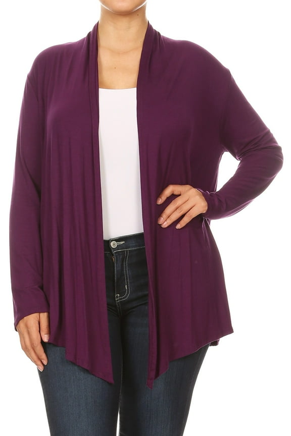 Women's Lightweight Soft Long Sleeves Relaxed Fit Open Front Cardigan