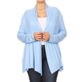 thumbnail image 1 of Women's Casual Plus Size Lightweight Soft Long Sleeves Relaxed Fit Open Front Solid Cardigan Made in USA, 1 of 4