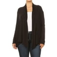 thumbnail image 1 of Women's Plus Size Lightweight Soft Long Sleeves Relaxed Fit Open Front Solid Cardigan, 1 of 4
