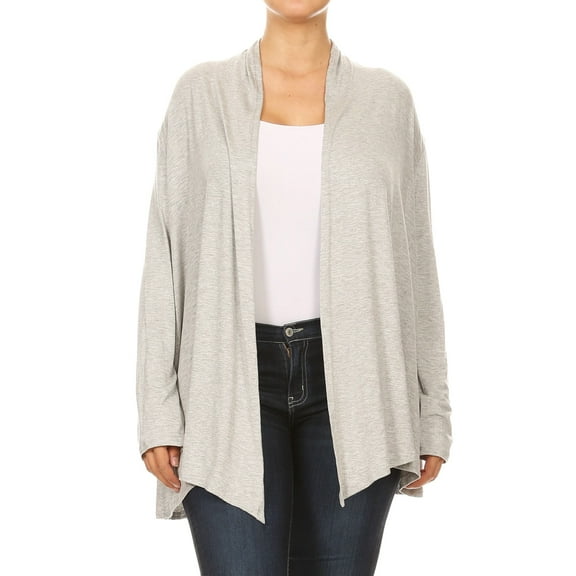 Women's Lightweight Soft Long Sleeves Relaxed Fit Open Front Cardigan
