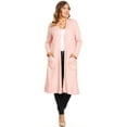 thumbnail image 1 of Women's Casual Plus Size Long Body Duster Cardigan with Pockets Made in USA, 1 of 5