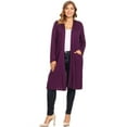 thumbnail image 1 of Women's Casual Plus Size Long Body Duster Cardigan with Pockets Made in USA, 1 of 5
