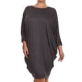 thumbnail image 1 of Women's Casual Plus Size Loose Fit Long Sleeve Dolman Style Midi Dress, 1 of 4