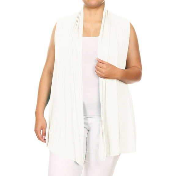 Women's Plus Size Open Front Sleeveless Vest Loose Fit Casual Solid Office Wear