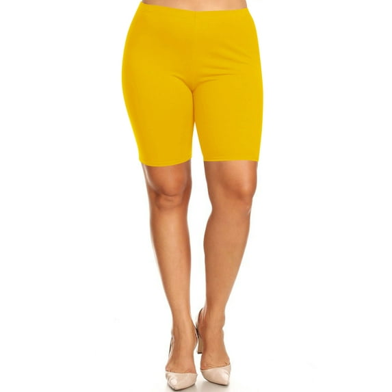 Women's Casual Plus Size Shorts High Waist Stretchy Biker Fit