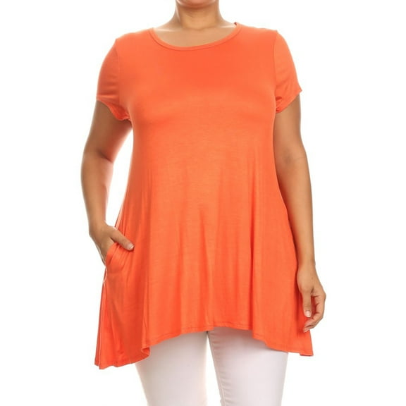Women's Casual Plus Size Solid Color Blouse Tunic Top Shirt