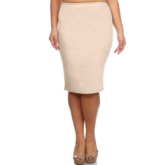 Women's Casual Plus Size Solid Color Office Wear Pencil Skirt
