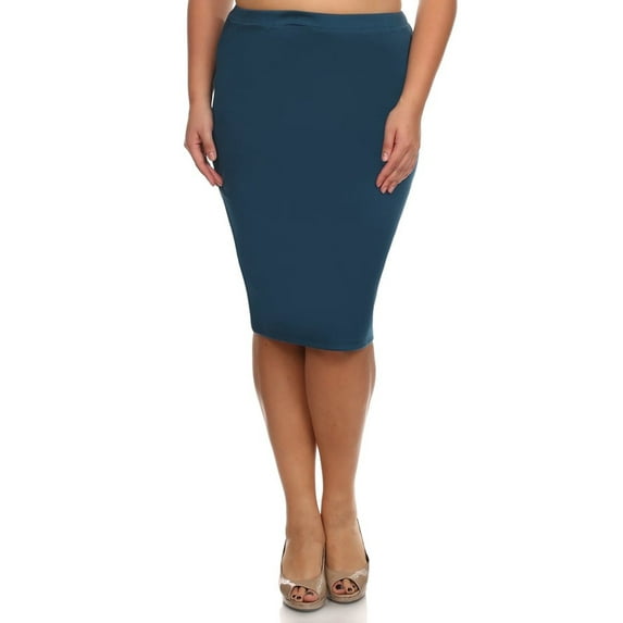 Women's Casual Plus Size Solid Color Office Wear Pencil Skirt