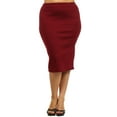 thumbnail image 1 of Women's Casual Plus Size Solid Color Office Wear Pencil Skirt, 1 of 4