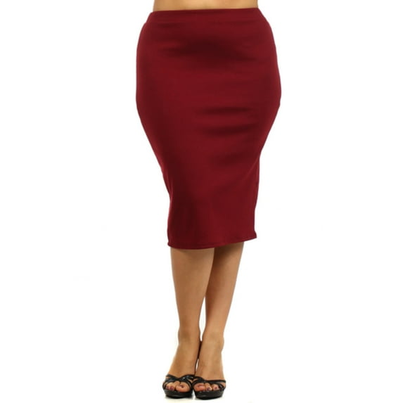 Women's Casual Plus Size Solid Color Office Wear Pencil Skirt