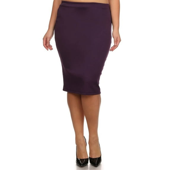 Women's Casual Plus Size Solid Color Office Wear Pencil Skirt