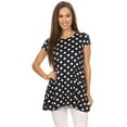 thumbnail image 1 of Women's Casual Polka Dot Blouse Tunic Top Shirt, 1 of 4