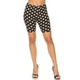 thumbnail image 1 of Women's Casual Polka Dot Printed Elastic High Waist Stretch Biker Shorts, 1 of 4